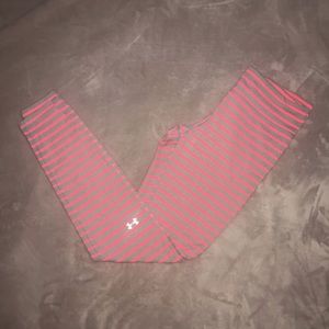 Medium Peach/Pink and Gray Under Armour Athletic Leggings